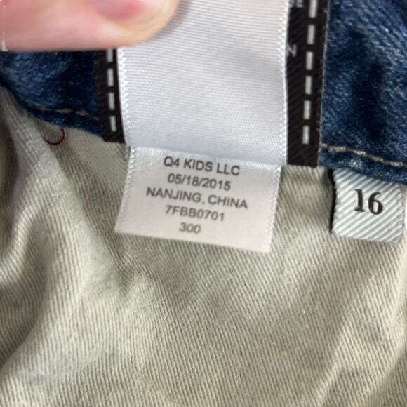 7 For All Mankind Slimmy Jeans Sz 16 Youth Boys Straight Leg Blue 5 Pocket - Picture 9 of 13